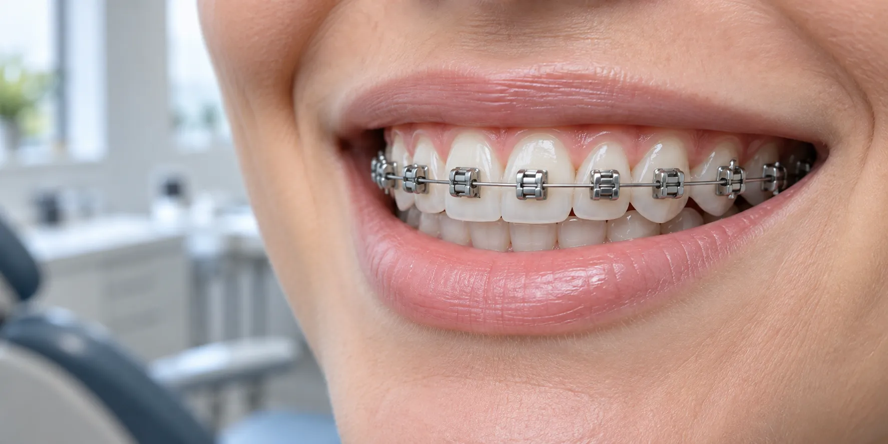 Representative view of self-ligating braces