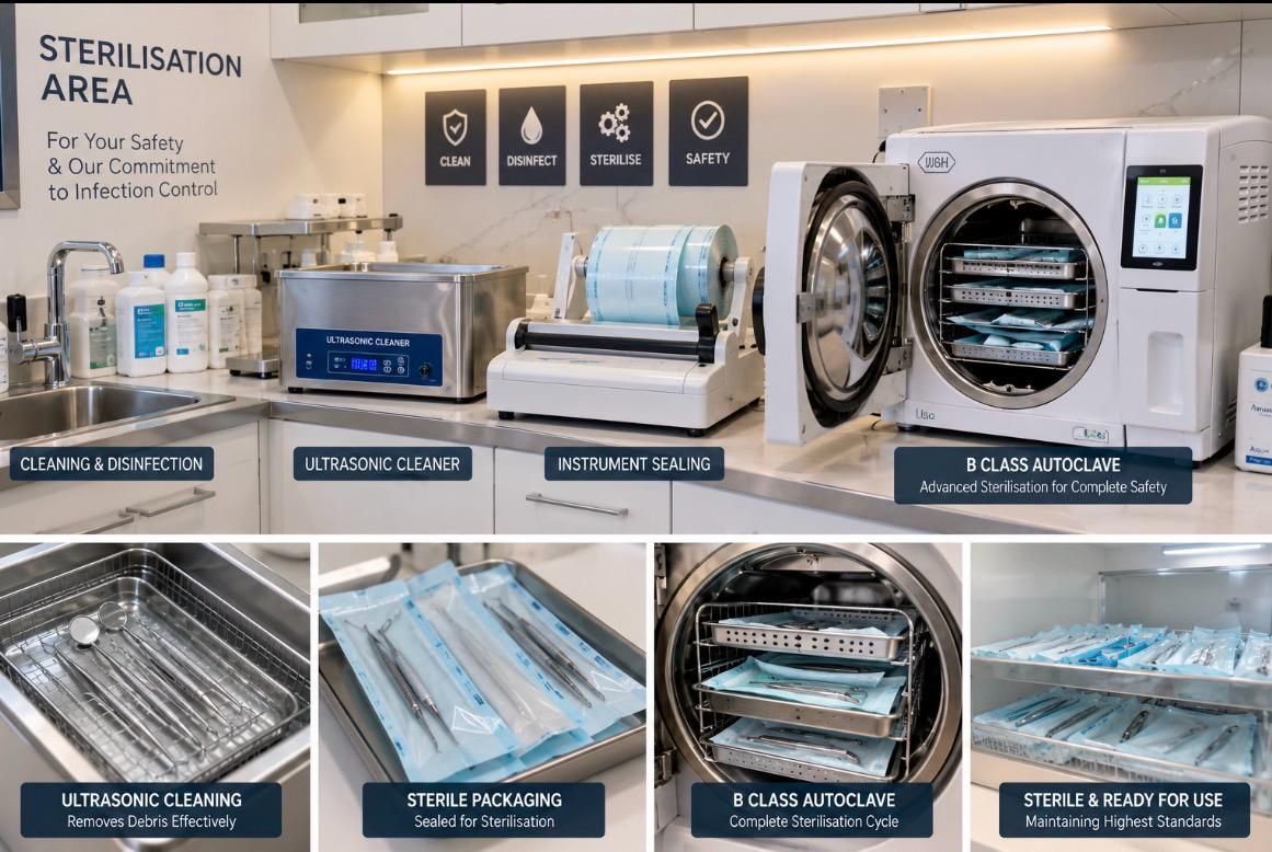 Dental instrument cleaning packaging and sterilisation system